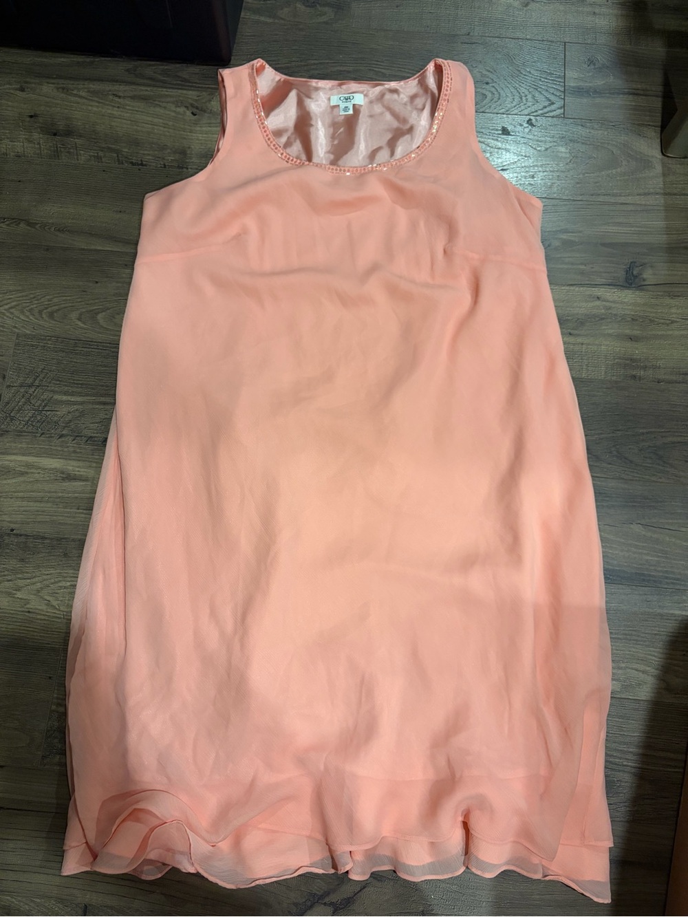 Cato Peach Sleeveless dress with shaw